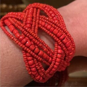 Wide Orange Cuff Bracelet